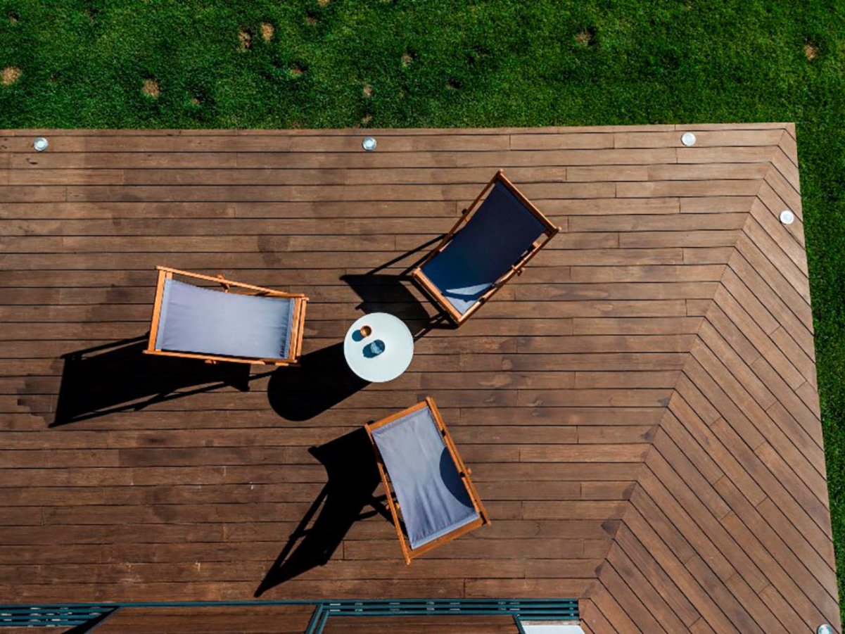 Ambientebild Terrasse von oben Bambusterrassen Bamboo X-treme von Moso